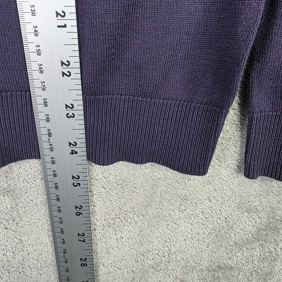 Mens Murano Purple 1/4 Zip Pullover Sweater Cotton Blend Long Sleeve Size L - Picture 5 of 6